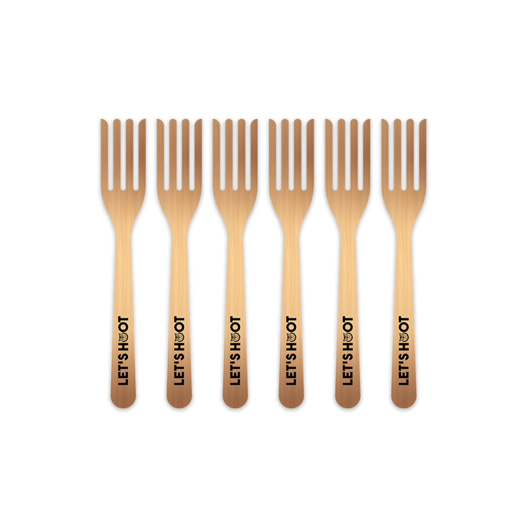 Disposable Wooden Cutlery Birchwood Forks - Pack of 12 Pcs Full Throttle Pakistan