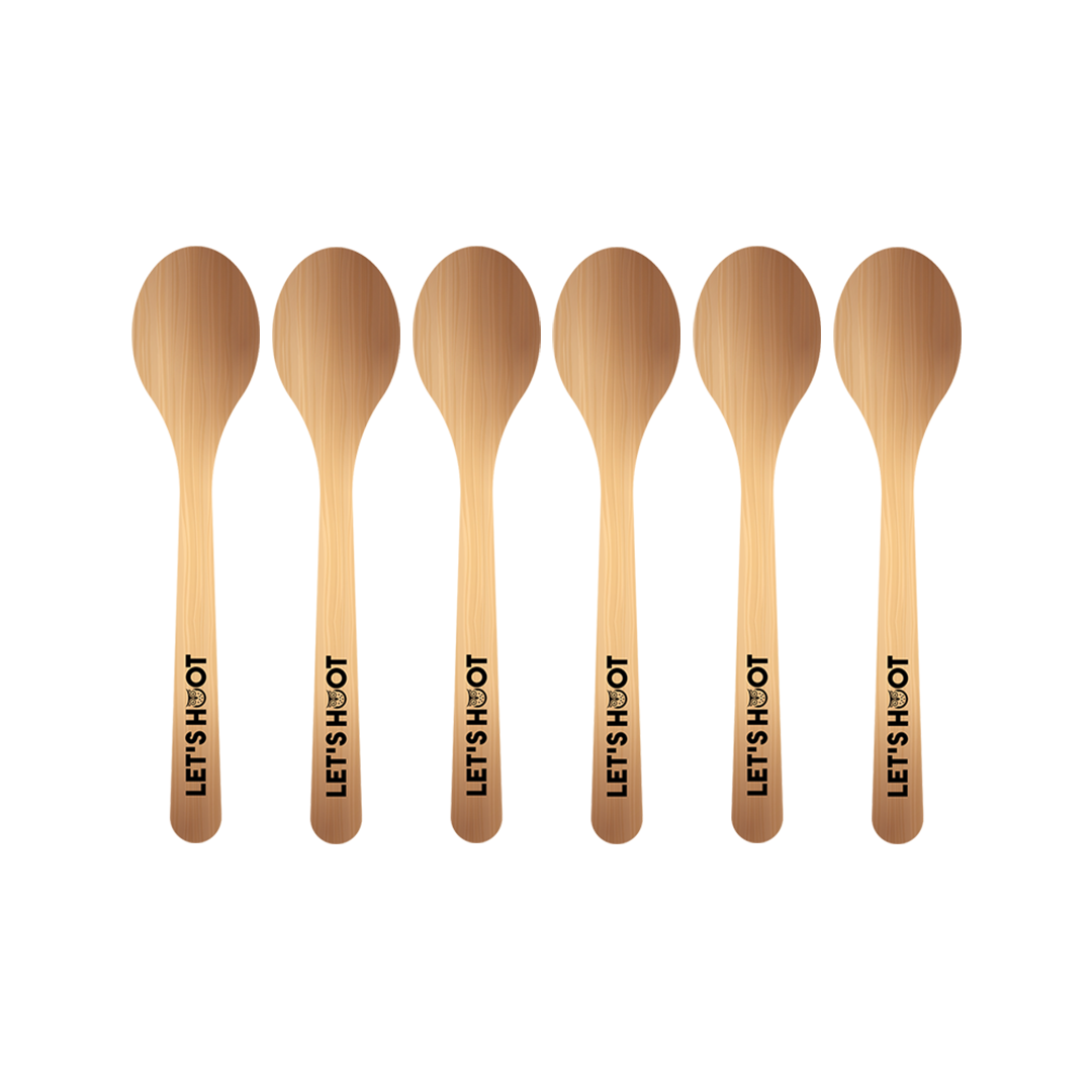 Disposable Wooden Cutlery Birchwood Spoons Large - Pack of 12 Pcs Full Throttle Pakistan