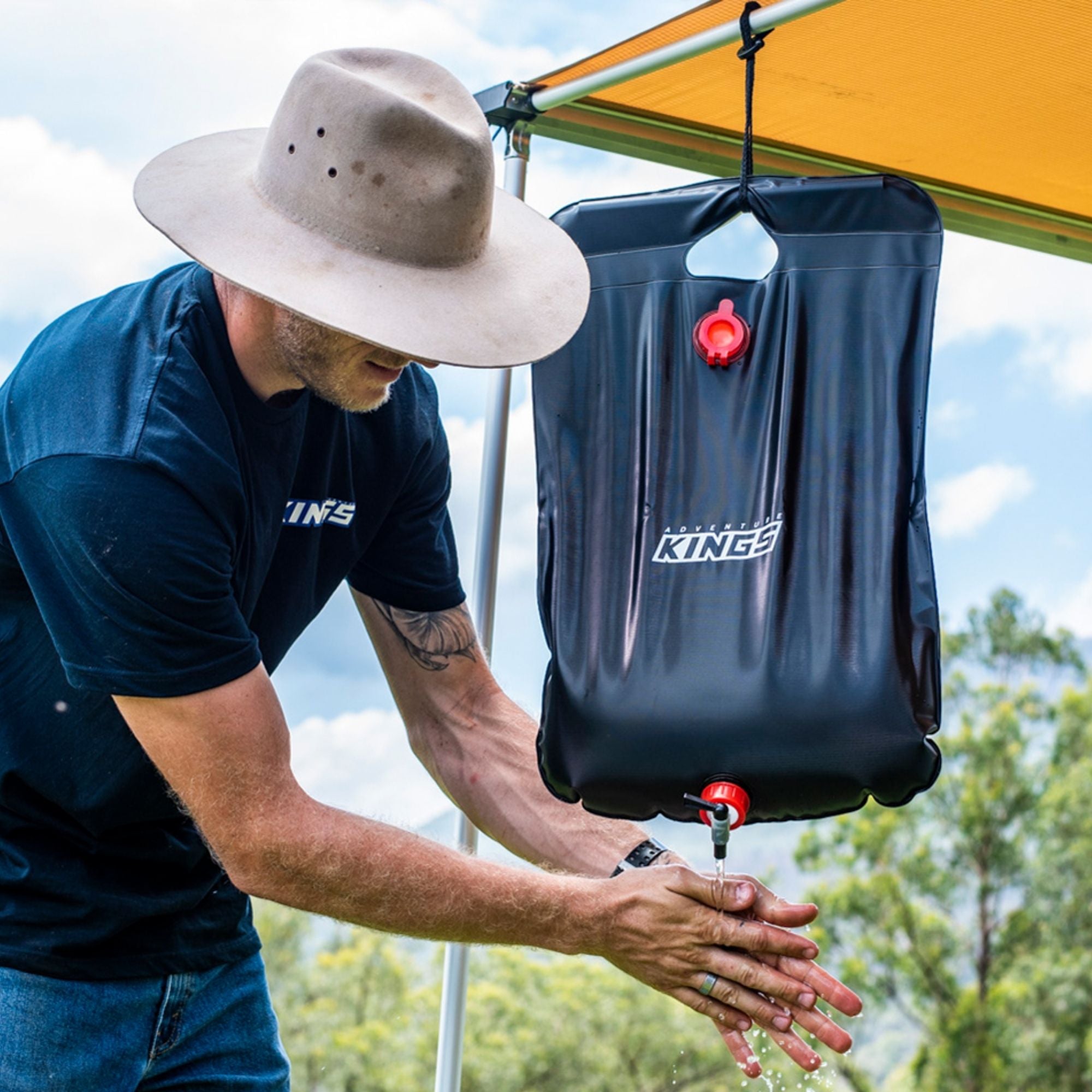 Kings Camping Solar Shower 20L Capacity Portable Full Throttle