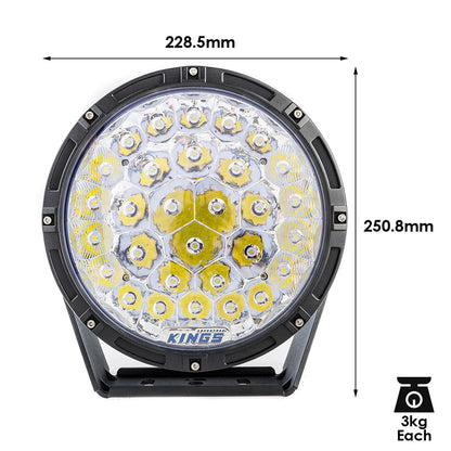 Kings Lethal 9” Premium LED Driving Lights (Pair) | 21,840 Lumens | 1 Lux @ 1,342m | Fitted with OSRAM LEDs | 5185k Colour Temp Full Throttle Pakistan
