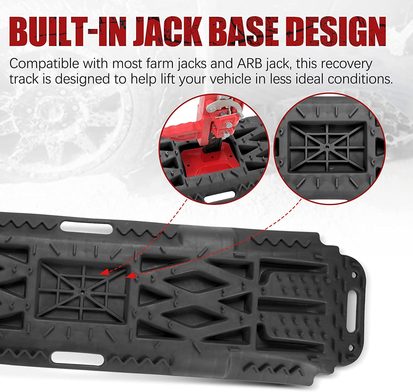 Offroad Recovery Track Boards with Jack Lift Base Black Full Throttle Pakistan
