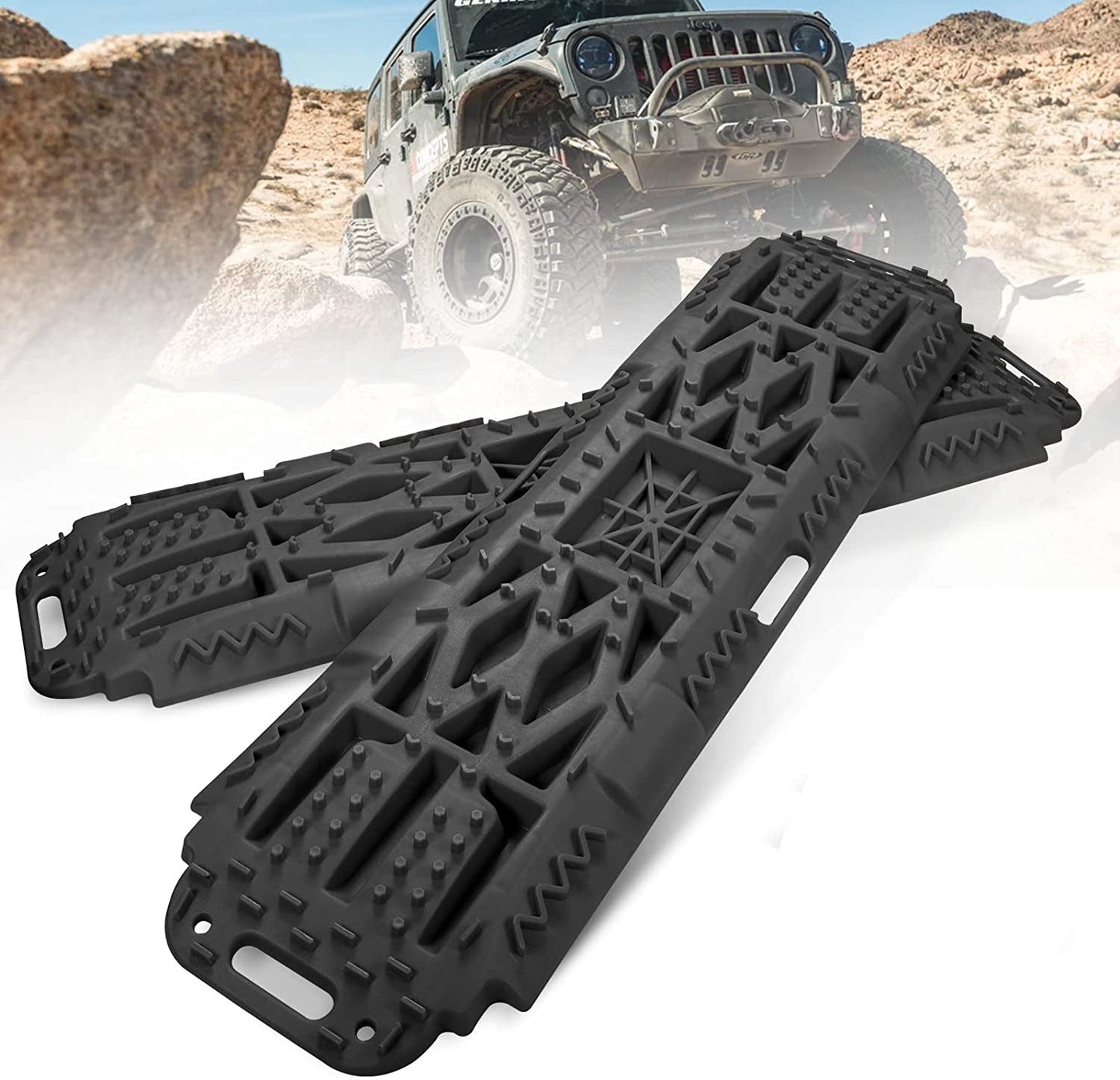 Offroad Recovery Track Boards with Jack Lift Base Black Full Throttle Pakistan