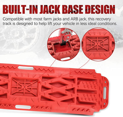 Offroad Recovery Track Boards with Jack Lift Base Red Full Throttle Pakistan