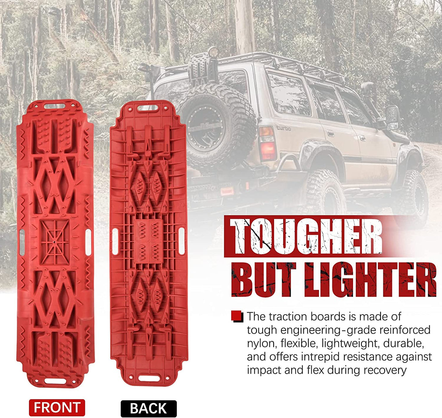 Offroad Recovery Track Boards with Jack Lift Base Red Full Throttle Pakistan