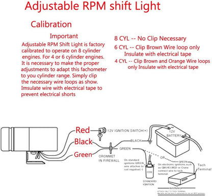 Red Led Adjustable Tachometer Rpm Tacho Gauge Shift Light 1000-11000 Universal Full Throttle Pakistan