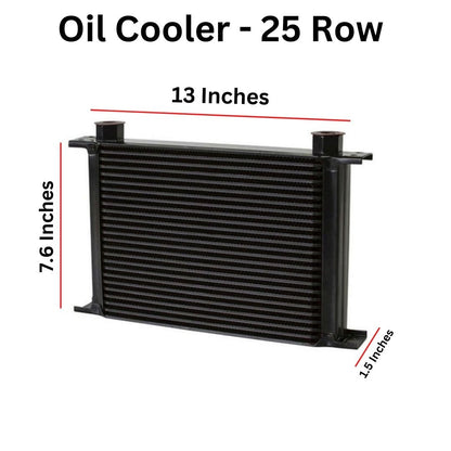 Universal Performance Aluminium Oil Cooler - 25 Row Black Color Full Throttle Pakistan