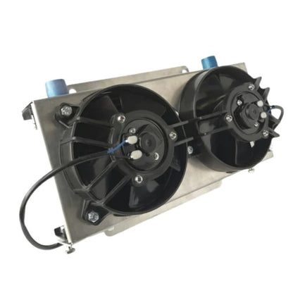 Universal Oil Cooler 19 Row - AN8 Internal Thread with Dual Panasonic 6 inch Cooling Fans
