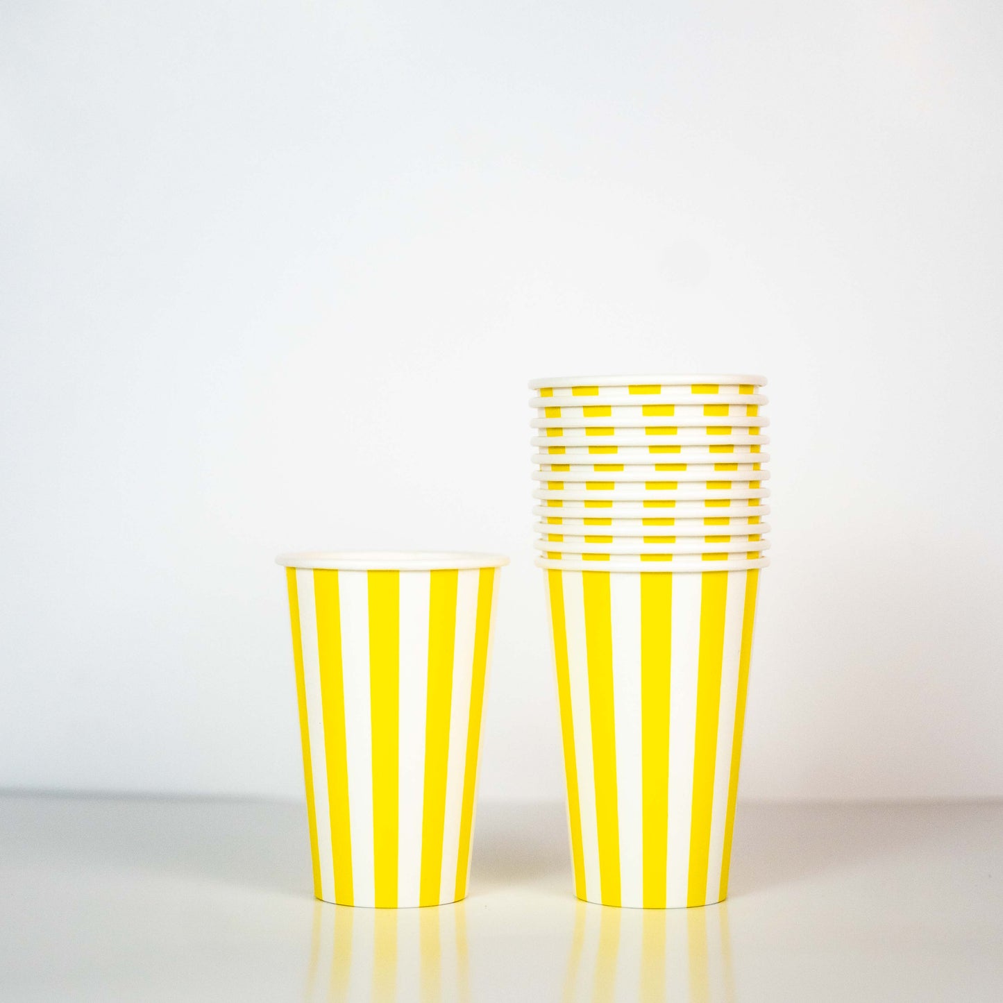 Yellow Disposable Paper Glasses For Outdoor & Indoor Events